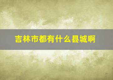 吉林市都有什么县城啊