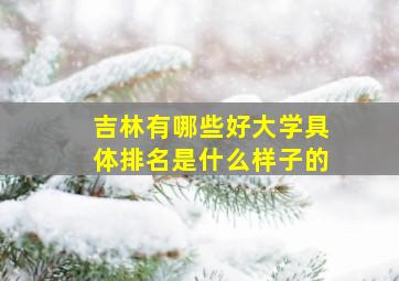 吉林有哪些好大学具体排名是什么样子的