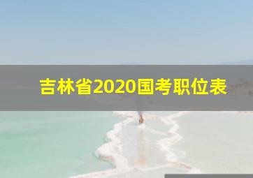 吉林省2020国考职位表