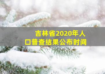 吉林省2020年人口普查结果公布时间