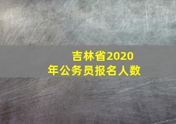 吉林省2020年公务员报名人数