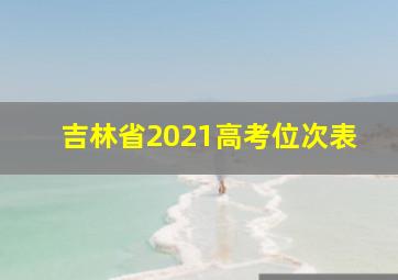 吉林省2021高考位次表