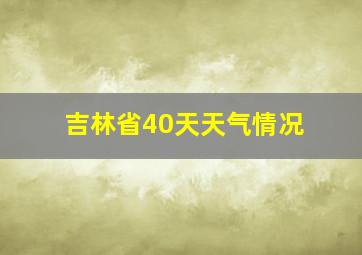 吉林省40天天气情况