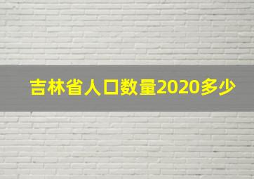 吉林省人口数量2020多少