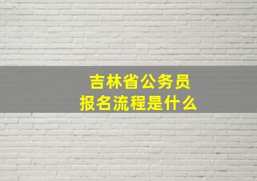 吉林省公务员报名流程是什么