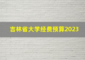 吉林省大学经费预算2023