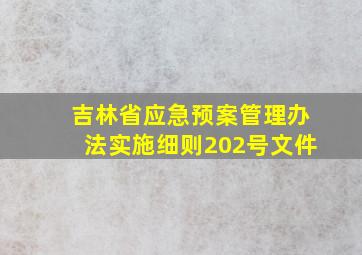 吉林省应急预案管理办法实施细则202号文件