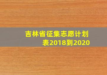 吉林省征集志愿计划表2018到2020