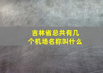 吉林省总共有几个机场名称叫什么