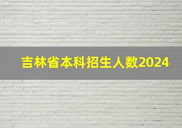 吉林省本科招生人数2024