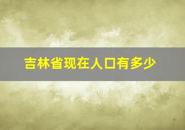 吉林省现在人口有多少