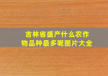 吉林省盛产什么农作物品种最多呢图片大全