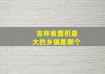 吉林省面积最大的乡镇是哪个