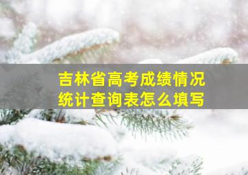 吉林省高考成绩情况统计查询表怎么填写