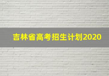 吉林省高考招生计划2020