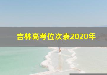 吉林高考位次表2020年