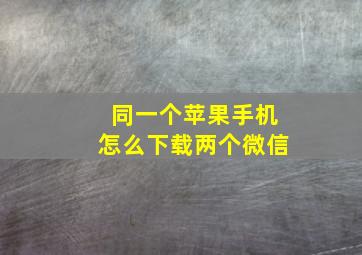 同一个苹果手机怎么下载两个微信