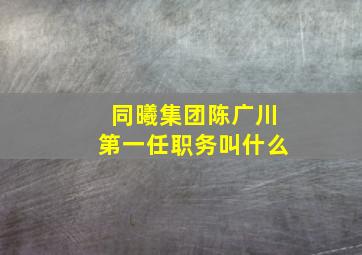 同曦集团陈广川第一任职务叫什么