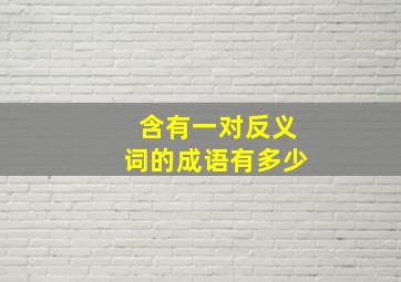 含有一对反义词的成语有多少