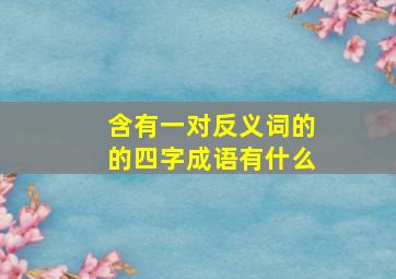 含有一对反义词的的四字成语有什么