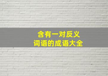 含有一对反义词语的成语大全