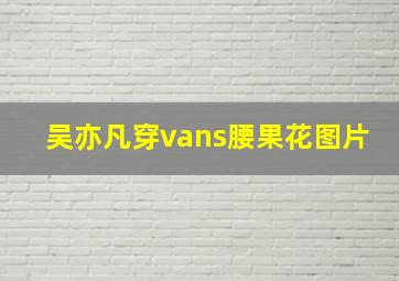 吴亦凡穿vans腰果花图片