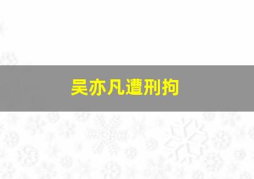 吴亦凡遭刑拘