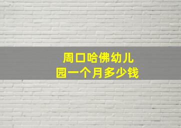 周口哈佛幼儿园一个月多少钱