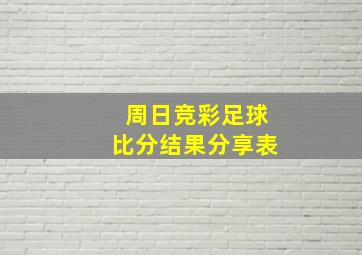 周日竞彩足球比分结果分享表