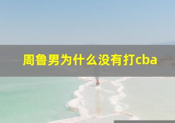 周鲁男为什么没有打cba