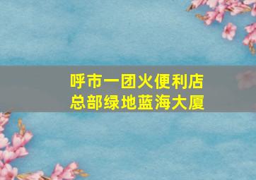 呼市一团火便利店总部绿地蓝海大厦