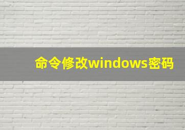 命令修改windows密码