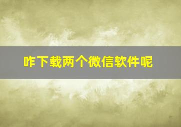 咋下载两个微信软件呢