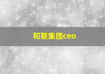 和联集团ceo