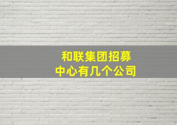 和联集团招募中心有几个公司