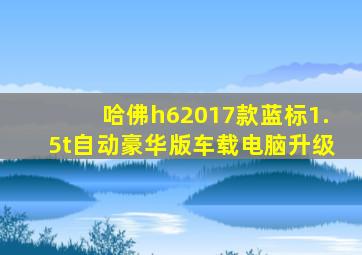 哈佛h62017款蓝标1.5t自动豪华版车载电脑升级