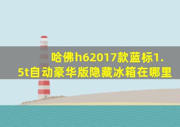 哈佛h62017款蓝标1.5t自动豪华版隐藏冰箱在哪里