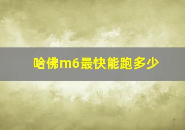 哈佛m6最快能跑多少