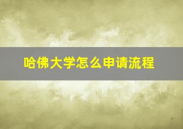 哈佛大学怎么申请流程