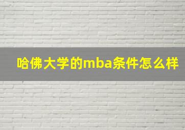 哈佛大学的mba条件怎么样