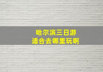 哈尔滨三日游适合去哪里玩啊