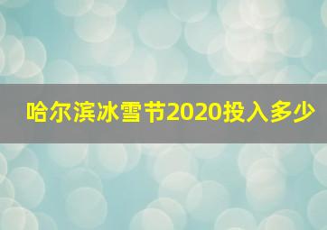 哈尔滨冰雪节2020投入多少