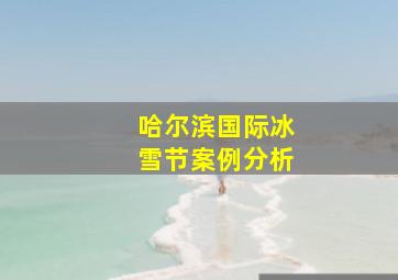 哈尔滨国际冰雪节案例分析