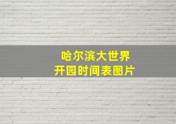 哈尔滨大世界开园时间表图片