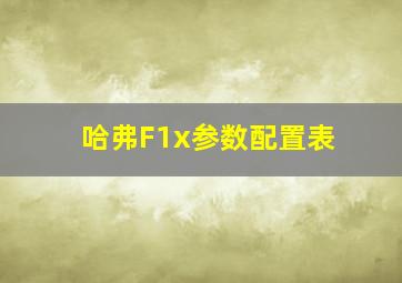 哈弗F1x参数配置表