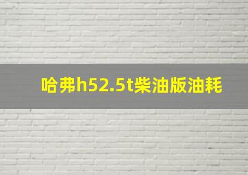 哈弗h52.5t柴油版油耗