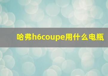 哈弗h6coupe用什么电瓶