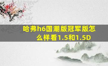 哈弗h6国潮版冠军版怎么样看1.5和1.5D