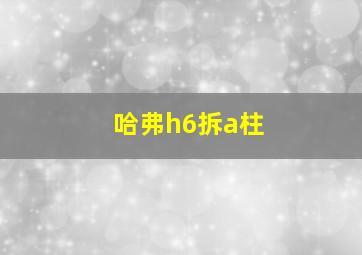 哈弗h6拆a柱