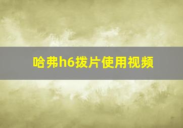 哈弗h6拨片使用视频